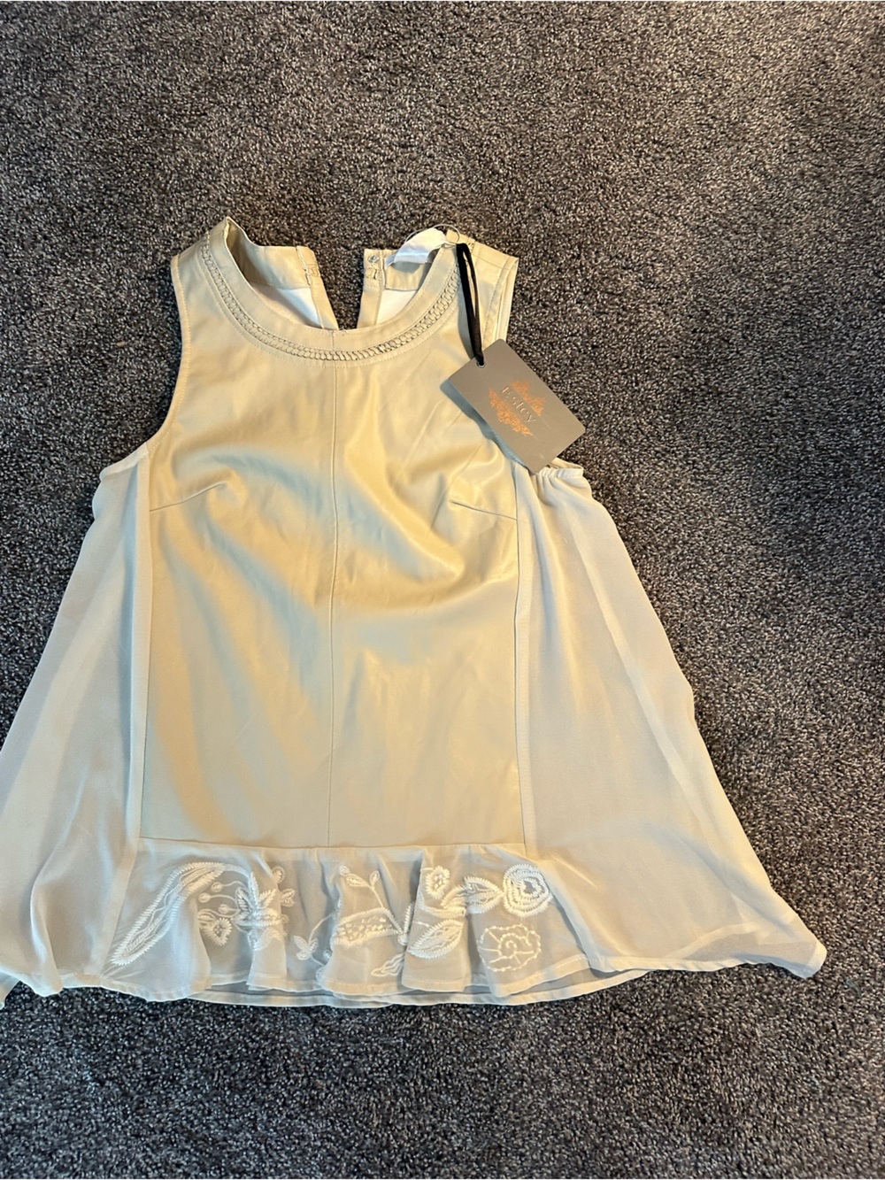 Women’s Lace-Trim pleather top - Cream